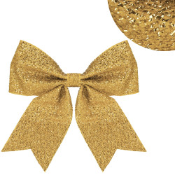 Vianočná mašľa 22x20cm zlatá, vianočné dekorácie