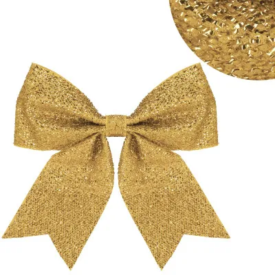 Vianočná mašľa 22x20cm zlatá, vianočné dekorácie