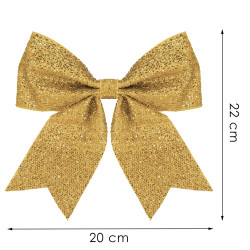 Vianočná mašľa 22x20cm zlatá, vianočné dekorácie