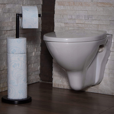 Držiak so zásobníkom na toaletný papier SPRINGOS TS0002 čierny