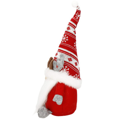 Škriatok GNOM so šedými parohmi 50cm, vianočné dekorácie