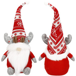 Škriatok GNOM so šedými parohmi 50cm, vianočné dekorácie