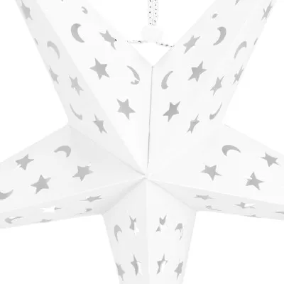 Papierová hviezda päťcípa 25cm biela, vianočné dekorácie