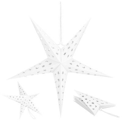 Papierová hviezda päťcípa 60cm biela, vianočné dekorácie