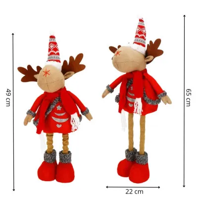 Vianočný sob hnedý - výška 49-65cm, vianočné dekorácie