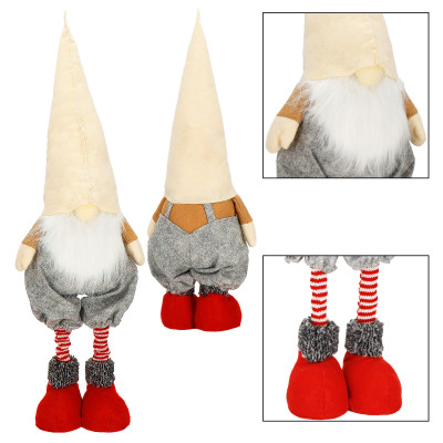 Škriatok GNOM s béžovou čiapkou - výška 53-70cm, vianočné dekorácie
