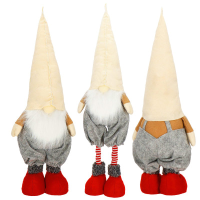 Škriatok GNOM s béžovou čiapkou - výška 53-70cm, vianočné dekorácie