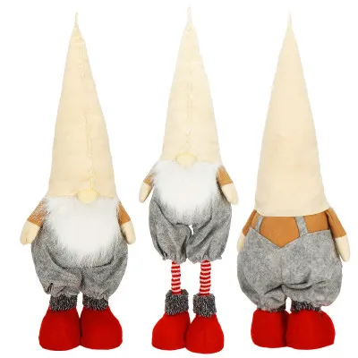 Škriatok GNOM s béžovou čiapkou - výška 53-70cm, vianočné dekorácie