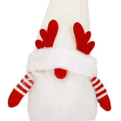 Škriatok GNOM s bielou čiapkou svietiacou 37cm, vianočné dekorácie
