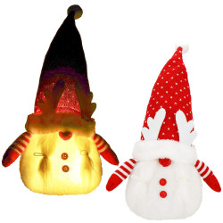 Škriatok GNOM s červenou čiapkou svietiacou 36cm, vianočné dekorácie