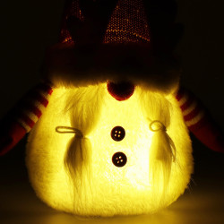 Škriatok GNOM s červenou čiapkou svietiacou 36cm, vianočné dekorácie