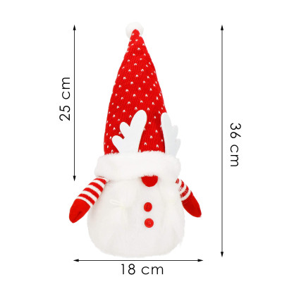 Škriatok GNOM s červenou čiapkou svietiacou 36cm, vianočné dekorácie