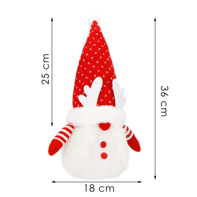 Škriatok GNOM s červenou čiapkou svietiacou 36cm, vianočné dekorácie