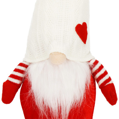 Škriatok GNOM s bielou čiapkou svietiacou 35cm, vianočné dekorácie