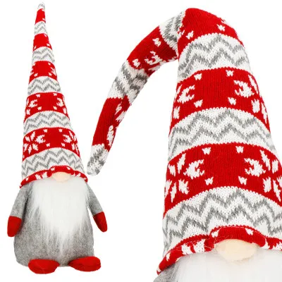 Škriatok GNOM s pletenou čiapkou 50cm, vianočné dekorácie