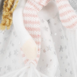 Anjel so striebornými krídlami svietiacimi 55cm, vianočné dekorácie