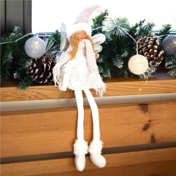 Anjel so striebornými krídlami svietiacimi 55cm, vianočné dekorácie