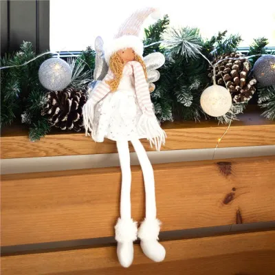 Anjel so striebornými krídlami svietiacimi 55cm, vianočné dekorácie