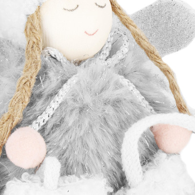 Anjel so šedými krídlami 22cm, vianočné dekorácie