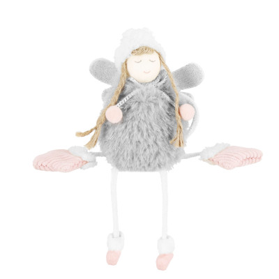 Anjel so šedými krídlami 22cm, vianočné dekorácie