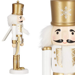 Luskáčik - Vojak so šabľou 30cm zlatý, vianočné dekorácie