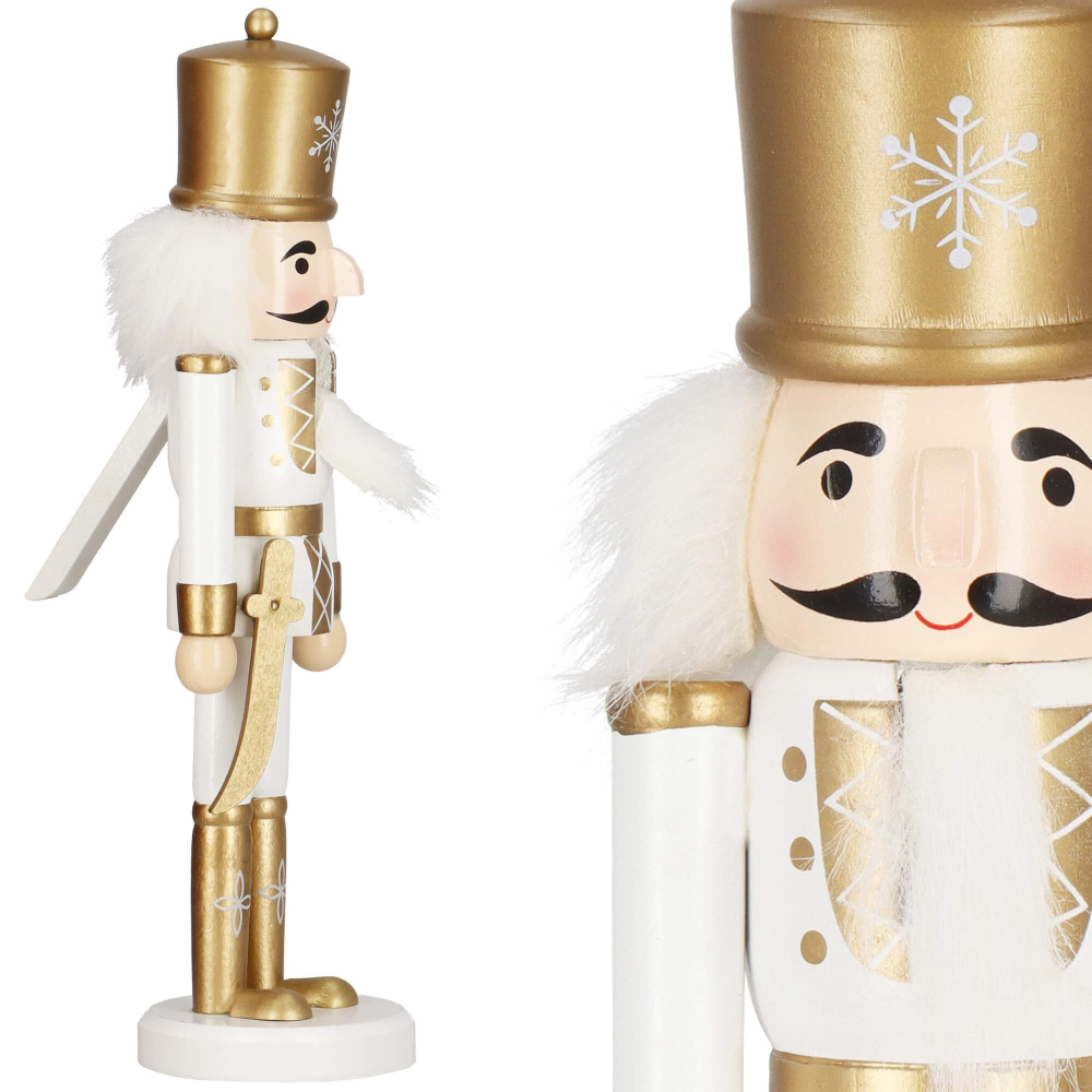 Luskáčik - Vojak so šabľou 30cm zlatý, vianočné dekorácie