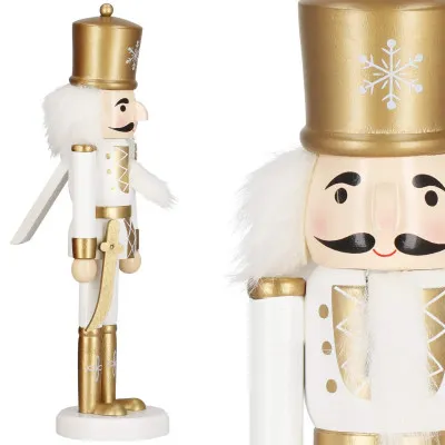 Luskáčik - Vojak so šabľou 30cm zlatý, vianočné dekorácie