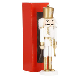 Luskáčik - Vojak so šabľou 30cm zlatý, vianočné dekorácie