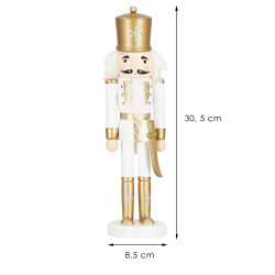 Luskáčik - Vojak so šabľou 30cm zlatý, vianočné dekorácie