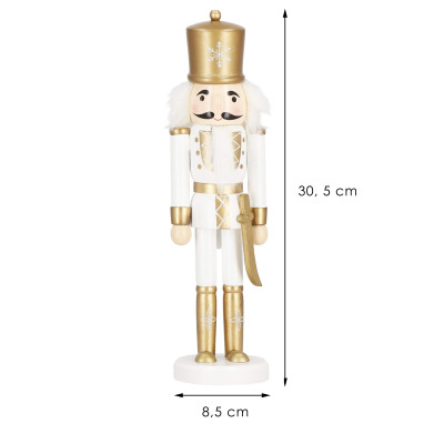 Luskáčik - Vojak so šabľou 30cm zlatý, vianočné dekorácie