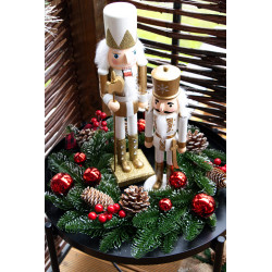 Luskáčik - Vojak so šabľou 30cm zlatý, vianočné dekorácie