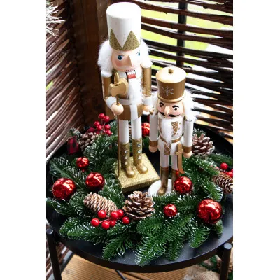 Luskáčik - Vojak so šabľou 30cm zlatý, vianočné dekorácie