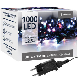 LED svetelná reťaz - 52,5m, 1000LED, 8 funkcií, pamäť, IP44, multicolor