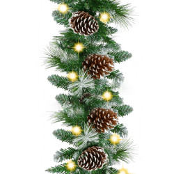 Vianočná reťaz LED Girlanda z vetvičiek so šiškami 2,8m zelená