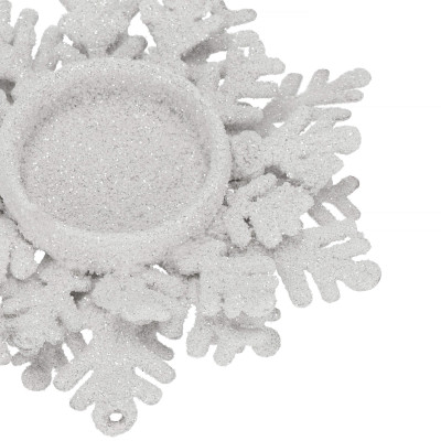 Vianočný svietnik s vetvičkami strieborný, vianočné dekorácie