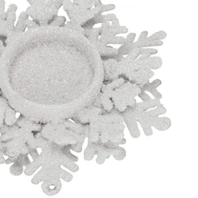 Vianočný svietnik s vetvičkami strieborný, vianočné dekorácie