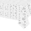 Vianočný obrus s vločkami 220x140 cm biely, vianočné dekorácie