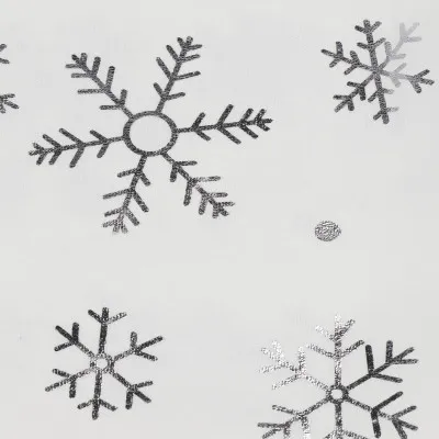 Vianočný obrus s vločkami 220x140 cm biely, vianočné dekorácie