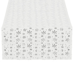 Vianočný obrus s vločkami 220x140 cm biely, vianočné dekorácie