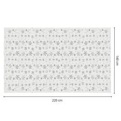 Vianočný obrus s vločkami 220x140 cm biely, vianočné dekorácie