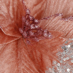 Vianočná hviezda s klipom 26x21cm ružová, vianočná ozdoba