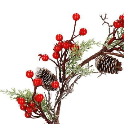 Adventný veniec s jarabinami 37cm, vianočné dekorácie