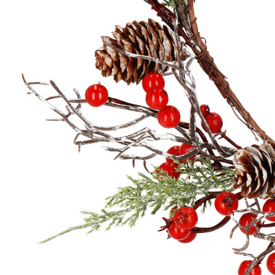 Adventný veniec s jarabinami 37cm, vianočné dekorácie