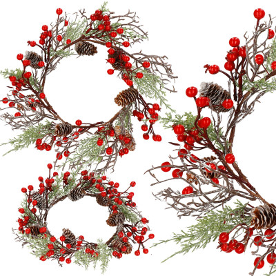 Adventný veniec s jarabinami 37cm, vianočné dekorácie