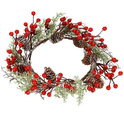 Adventný veniec s jarabinami 37cm, vianočné dekorácie