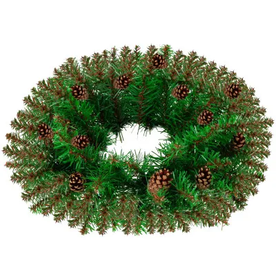 Adventný veniec extra hustý so šiškami 45cm, vianočné dekorácie