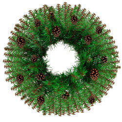 Adventný veniec extra hustý so šiškami 45cm, vianočné dekorácie