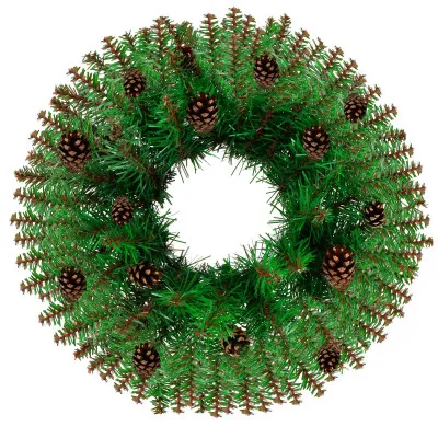 Adventný veniec extra hustý so šiškami 45cm, vianočné dekorácie