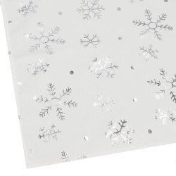 Vianočný obrus s vločkami 183x35 cm biely, vianočné dekorácie