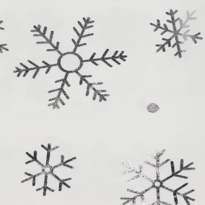 Vianočný obrus s vločkami 183x35 cm biely, vianočné dekorácie